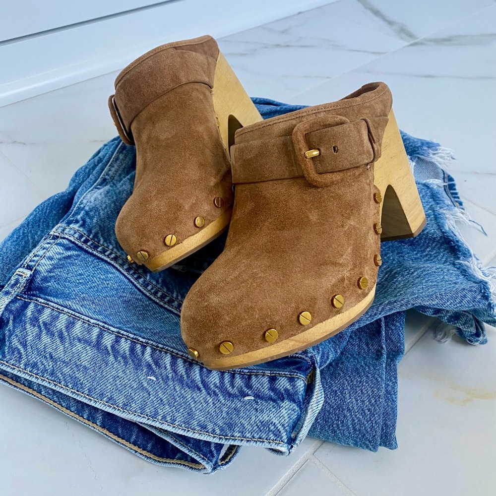 NEW Veronica Beard Dacey Suede Clog Size 6